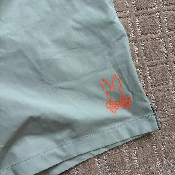 Psycho Bunny Parker Hydrochromic Swim Trunks Mens XXL Lined Seagrass Pull On NWT